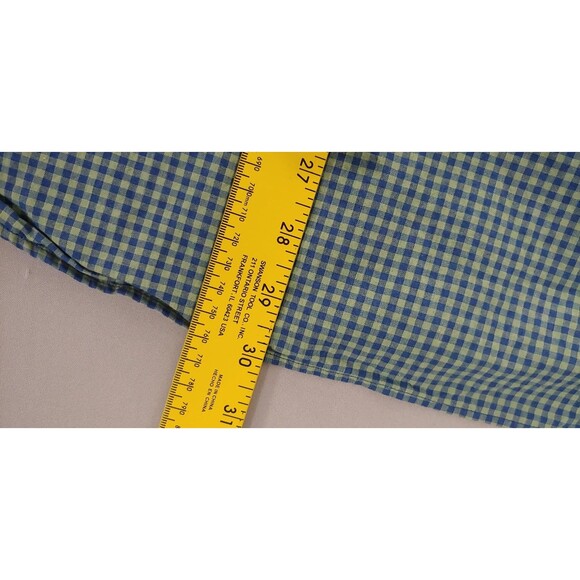 J.Crew Mens Slim Shirt Size L Green Blue Check Stretch Organic Cotton - Picture 7 of 9